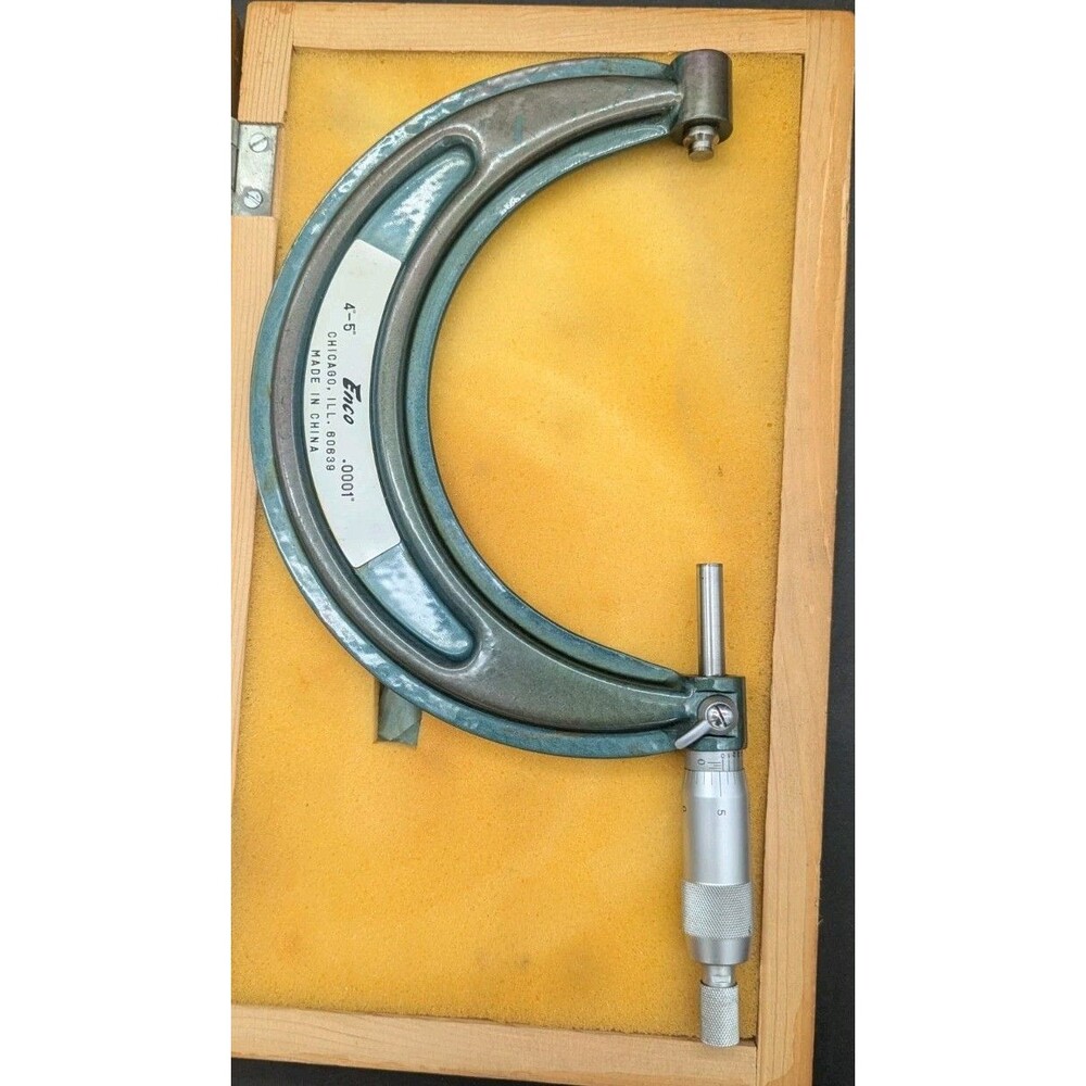 ENCO Model 605-05 Micrometer 4"-5" .0001" with case - Read